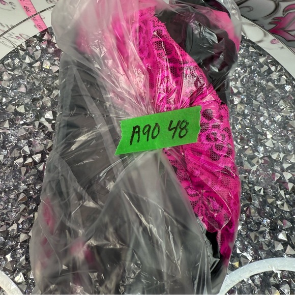 B delicious mini dress Sheer Black Chemise with Pink Lace Trim Elegant Nightwear - Picture 15 of 15